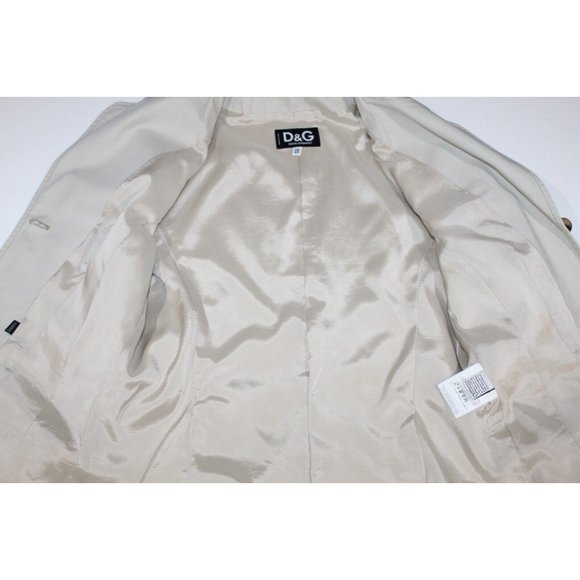 Dolce & Gabbana Womens Cotton Two Button Long Sleeve Blazer Jacket Tan Size 42 - Picture 6 of 12